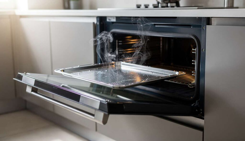 Ovenschaal schoonmaken zonder schrobben: de stoomtruc met baksoda die 20 minuten kost