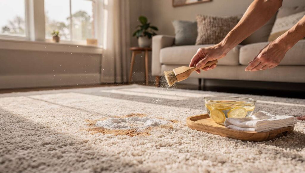 Tapijt reinigen met huismiddelen: zo is hij binnen een halfuur weer fris zonder stomerij